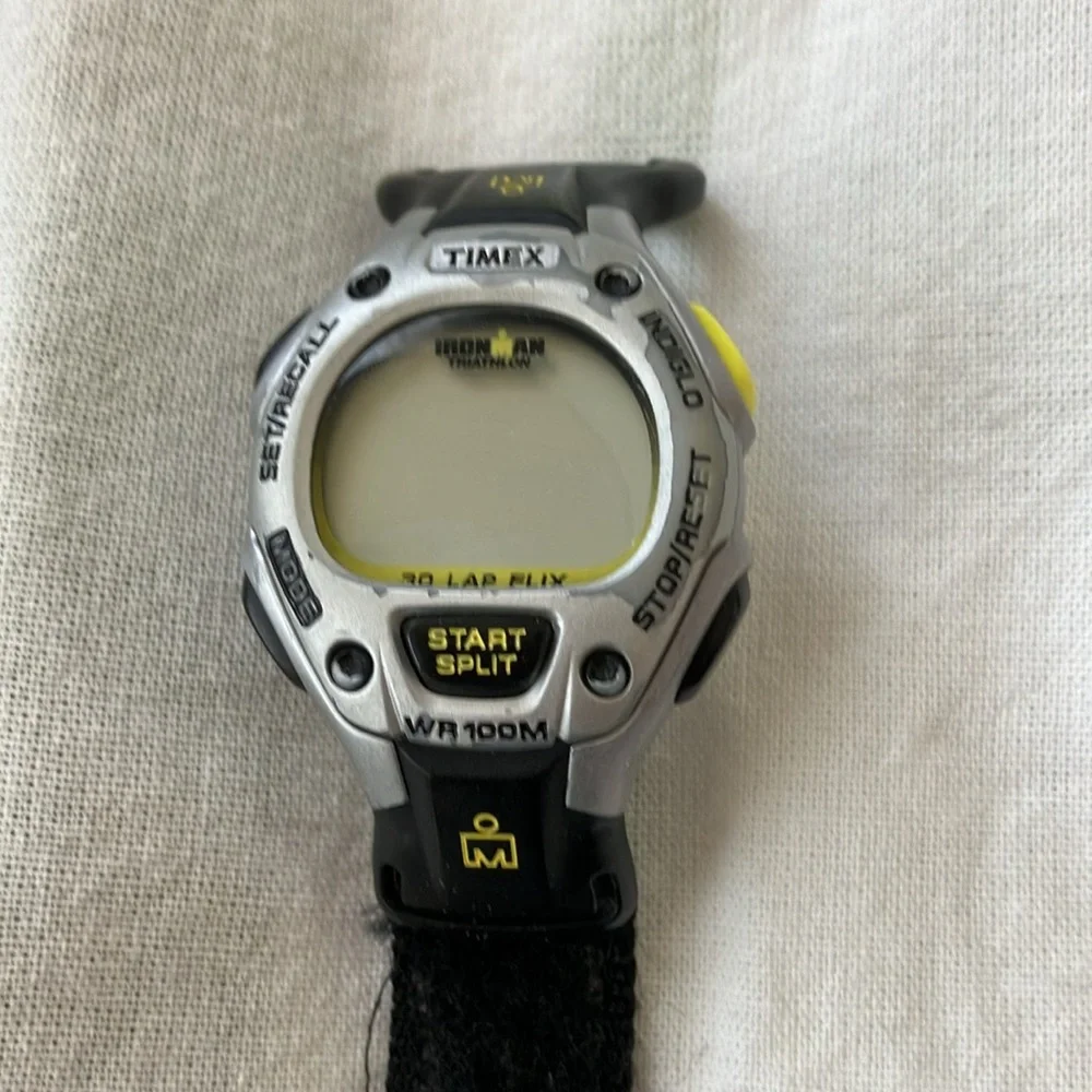 Vintage TIMEX DIGITAL IRONMAN TRIATHLON WATCH CLASSIC WR 100m AND IRONMAN BAND